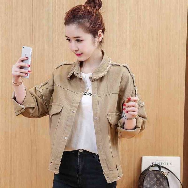 women's jackets fashion spring autumn korean denim short women harajuku long sleeve solid slim jeans ladies outwear q1332 ankh, Black;brown
women's jackets fashion spring autumn korean denim short women harajuku long sleeve solid slim jeans ladies outwear q1332 ankh, Black;brown