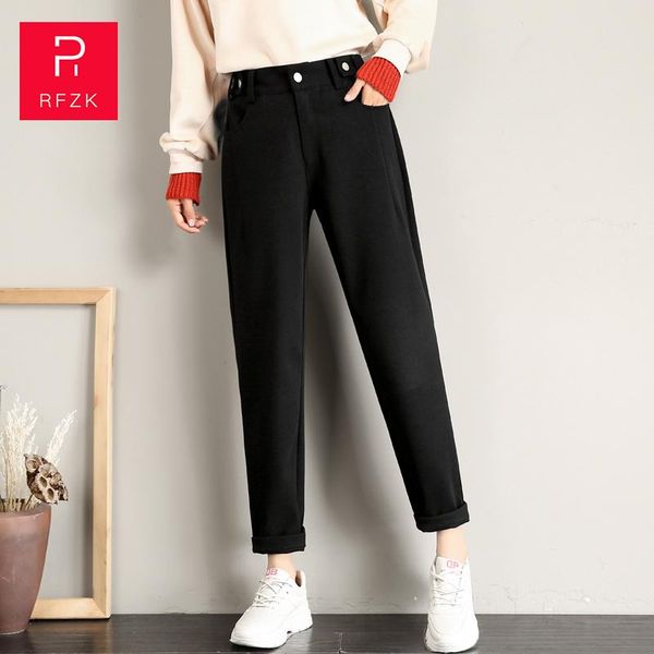 women's pants & capris rfzk 2021 winter woolen women high elastic waist harem elegant trousers female plus size casual, Black;white
women's pants & capris rfzk 2021 winter woolen women high elastic waist harem elegant trousers female plus size casual, Black;white