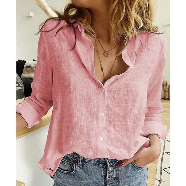 women's blouses & shirts women casual basic summer autumn cotton linen blouse shirt loose plus size s~5xl, White
women's blouses & shirts women casual basic summer autumn cotton linen blouse shirt loose plus size s~5xl, White