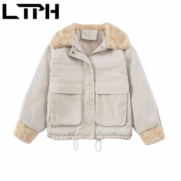 ltph simple big pocket tooling women's jacket denim parka coat loose lambswool outerwear thicken warm parkas winter 210423, Black
ltph simple big pocket tooling women's jacket denim parka coat loose lambswool outerwear thicken warm parkas winter 210423, Black