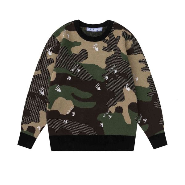 2021 autumn winter off camouflage jacquard small palm pattern knitted sweater for men and women, Black
2021 autumn winter off camouflage jacquard small palm pattern knitted sweater for men and women, Black