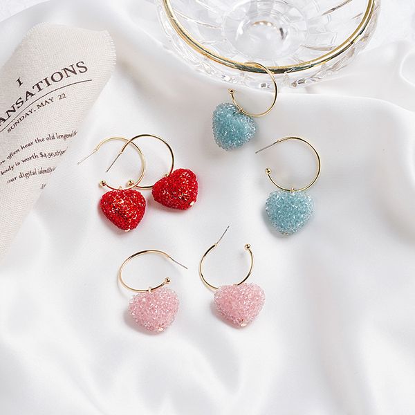 925 silver needle net diamond red love candy color lovely personality heart shaped pendant earrings
925 silver needle net diamond red love candy color lovely personality heart shaped pendant earrings