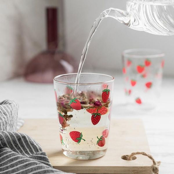 wine glasses 400ml heat resistant glass cups strawberry print transparent cup drinking tool milk juice water kitchen drinkware
wine glasses 400ml heat resistant glass cups strawberry print transparent cup drinking tool milk juice water kitchen drinkware
