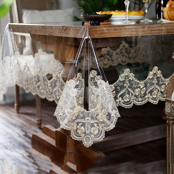 table cloth pvc waterproof tablecloth transparent soft golden lace embroidered oil-proof cover coffee crystal plate
table cloth pvc waterproof tablecloth transparent soft golden lace embroidered oil-proof cover coffee crystal plate