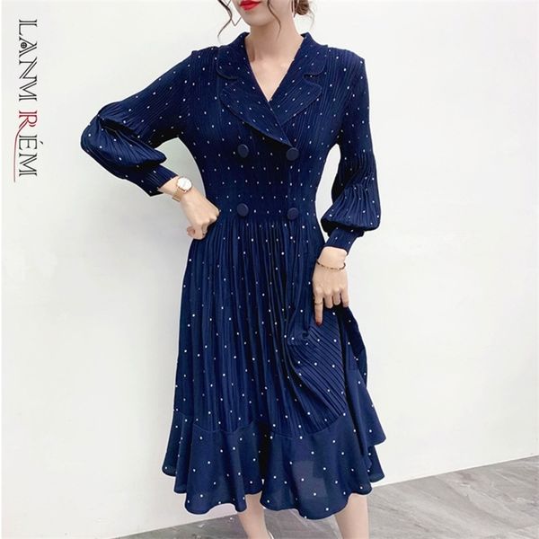 spring lapel wave point big hem pleated dress women streetwear slim temperament loose fashion pd644 210526, Black;gray
spring lapel wave point big hem pleated dress women streetwear slim temperament loose fashion pd644 210526, Black;gray