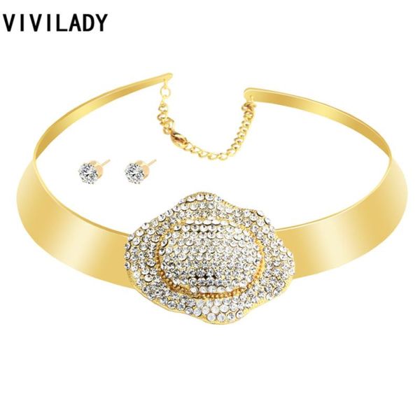 earrings & necklace vivilady trendy african jewelry sets torques chokers statement crystal rhinestone flower for women bijoux gift, Silver
earrings & necklace vivilady trendy african jewelry sets torques chokers statement crystal rhinestone flower for women bijoux gift, Silver