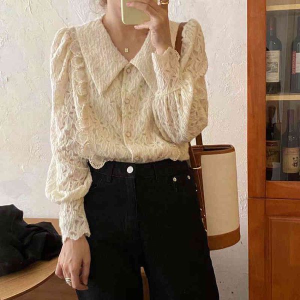 dress women chic retro lace turn-down collar gentle french long sleeves elegance blouse female shirts, White
dress women chic retro lace turn-down collar gentle french long sleeves elegance blouse female shirts, White