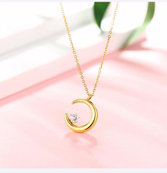 pendant necklaces 1 pcs stainless steel half moon necklace for women girls rose gold clavicle chain zircon jewelry christmas gift, Silver
pendant necklaces 1 pcs stainless steel half moon necklace for women girls rose gold clavicle chain zircon jewelry christmas gift, Silver