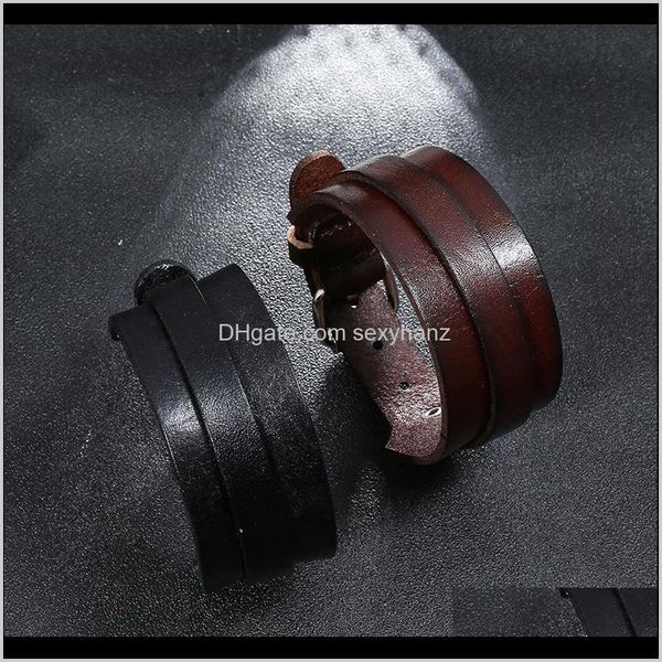 jewelryblack brwon genuine leather bracelet vintage layer strap crafts wrap bracelets punk men aessories tennis drop delivery 2021 qluyk, Golden;silver
jewelryblack brwon genuine leather bracelet vintage layer strap crafts wrap bracelets punk men aessories tennis drop delivery 2021 qluyk, Golden;silver