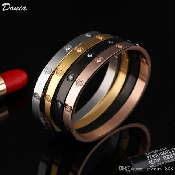 Donia jewelry card four-color electroplating exaggerated luxury micro inlaid zircon European and American fashion adjustable titanium steel, Black
Donia jewelry card four-color electroplating exaggerated luxury micro inlaid zircon European and American fashion adjustable titanium steel, Black