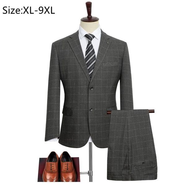 men's suits & blazers brand large size retro plaid suit business wedding banquet formal wear 6xl 7xl 8xl 9xl (jacket + pants), White;black
men's suits & blazers brand large size retro plaid suit business wedding banquet formal wear 6xl 7xl 8xl 9xl (jacket + pants), White;black