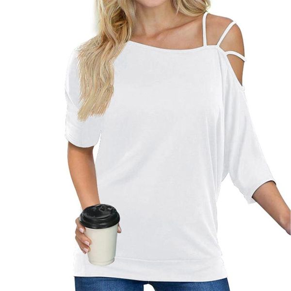 women's t-shirt hollow out sleeve tee shirt summer loose solid color elegant woman t-shirts shoulder skew collar plus size top, White
women's t-shirt hollow out sleeve tee shirt summer loose solid color elegant woman t-shirts shoulder skew collar plus size top, White