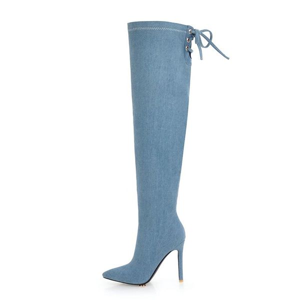 boots winter for woman fashion pointed toe shoes jeans zipper clear heels stilettos over the knee 33-47, Black
boots winter for woman fashion pointed toe shoes jeans zipper clear heels stilettos over the knee 33-47, Black