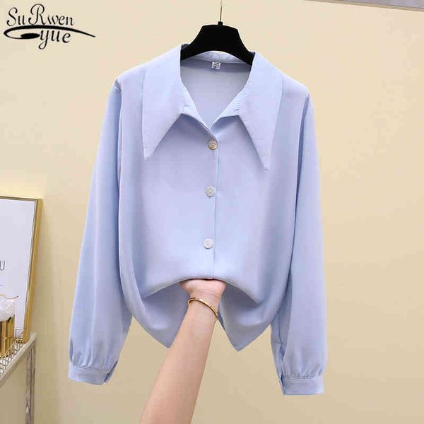autumn singel breasted fashion women blouses long sleeve 's shirts korean style loose lapel solid color blouse 11603 210427, White
autumn singel breasted fashion women blouses long sleeve 's shirts korean style loose lapel solid color blouse 11603 210427, White