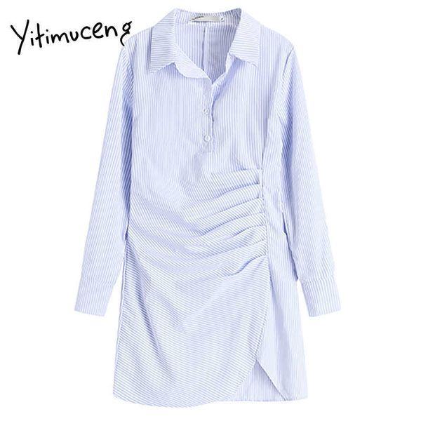 yitimuceng striped folds shirt dresses women a-line long sleeve turn-down collar summer fashion simply style dress 210601, Black;gray
yitimuceng striped folds shirt dresses women a-line long sleeve turn-down collar summer fashion simply style dress 210601, Black;gray