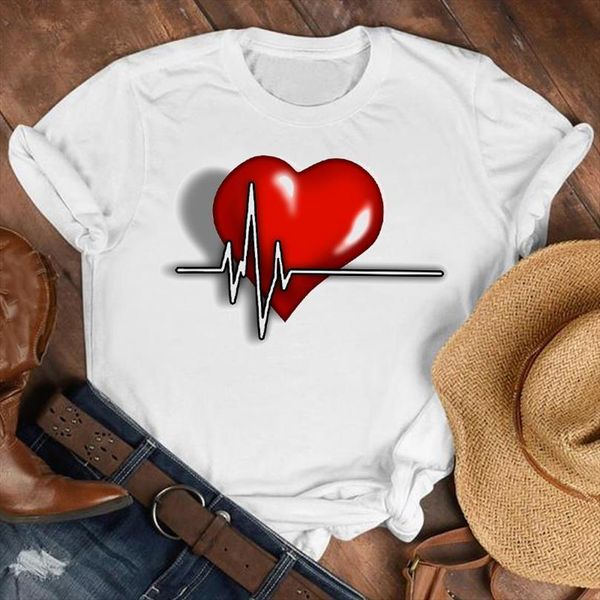 and women lady cartoon love men t shirt womens heart heartbeat cute 90s fashion clothes female tee graphic, White;black
and women lady cartoon love men t shirt womens heart heartbeat cute 90s fashion clothes female tee graphic, White;black