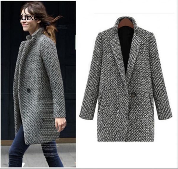 women's wool & blends women spring casual long sleeve houndstooth button coat gray autumn outerwear fashion elegant street clothing plu, Black
women's wool & blends women spring casual long sleeve houndstooth button coat gray autumn outerwear fashion elegant street clothing plu, Black