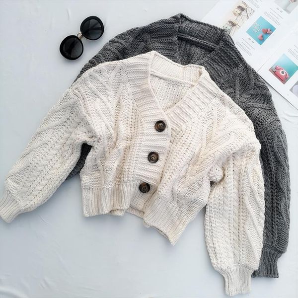 autumn winter womens knit sweater cardigan short crop chic students loose solid color single breasted female, White;black
autumn winter womens knit sweater cardigan short crop chic students loose solid color single breasted female, White;black