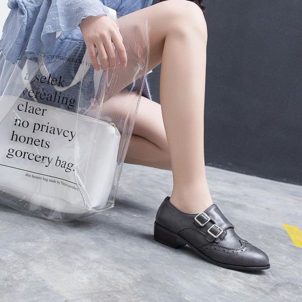 dress shoes 2021 spring women's sculpted students' all round head buckle thick single large, Black
dress shoes 2021 spring women's sculpted students' all round head buckle thick single large, Black