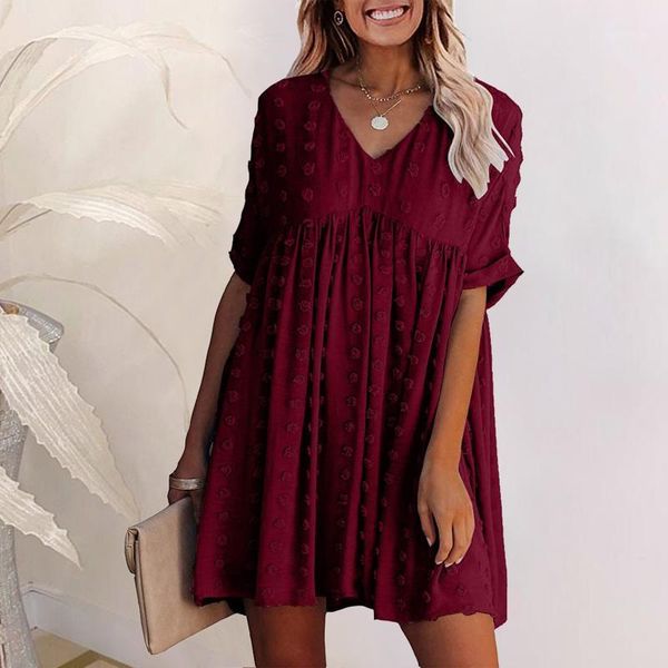 casual dresses zanzea loose pleated mini dress women beach baggy short sleeve summer solid color polka dot sundress vestidos, Black;gray
casual dresses zanzea loose pleated mini dress women beach baggy short sleeve summer solid color polka dot sundress vestidos, Black;gray