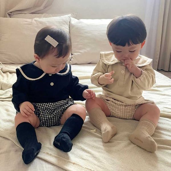 spring models cotton baby navy collar shirt + plaid shorts suit baby suit children suit toddler girl clothes 210701, White
spring models cotton baby navy collar shirt + plaid shorts suit baby suit children suit toddler girl clothes 210701, White