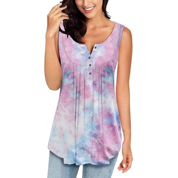 women's t-shirt women vest summer casual tie-dye print sleeveless t-shirts female fashion button v-neck loose long #t2p, White
women's t-shirt women vest summer casual tie-dye print sleeveless t-shirts female fashion button v-neck loose long #t2p, White