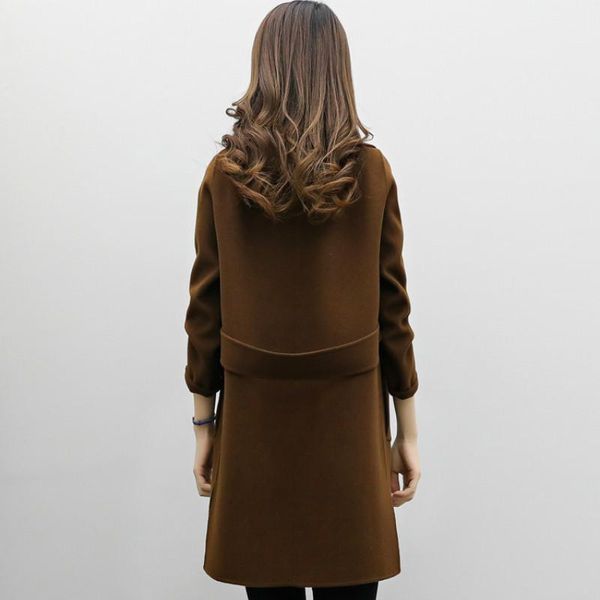 for casual coat fashion long women loose wool and jacket solid single breasted clothes women's & blends, Black
for casual coat fashion long women loose wool and jacket solid single breasted clothes women's & blends, Black