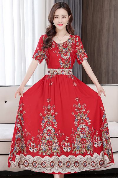 summer printed long dresses for women sundress fashion slim short sleeve plus size beach maxi vintage 5xl skirts, White;black
summer printed long dresses for women sundress fashion slim short sleeve plus size beach maxi vintage 5xl skirts, White;black