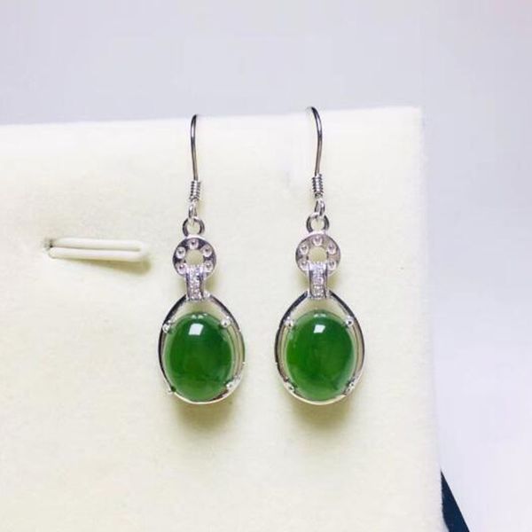 fine jewelry s925 sterling silver hetian green jade dangle earrings for fashion women christmas gift, Black;brown
fine jewelry s925 sterling silver hetian green jade dangle earrings for fashion women christmas gift, Black;brown