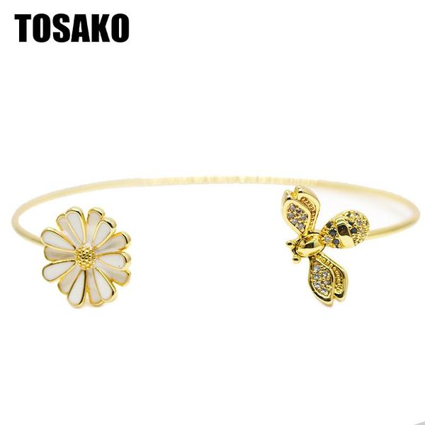 bracelet gold plated female flower bee animal anniversary bangle, Black 
bracelet gold plated female flower bee animal anniversary bangle, Black