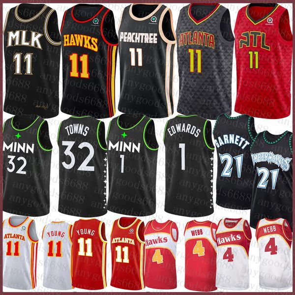 1 edwards karl-anthony 32 towns 21 garnett trae 11 young spud 4 webb minnesotatimberwolvesatlantahawkbasketball jers, Black;red
1 edwards karl-anthony 32 towns 21 garnett trae 11 young spud 4 webb minnesotatimberwolvesatlantahawkbasketball jers, Black;red