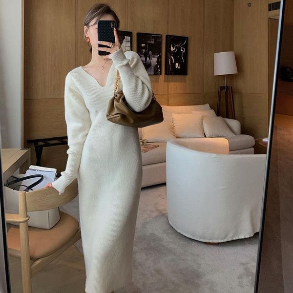 casual dresses women autumn long knitted vintage solid v neck slim package hip sweater dress female sleeve robe, Black;gray
casual dresses women autumn long knitted vintage solid v neck slim package hip sweater dress female sleeve robe, Black;gray