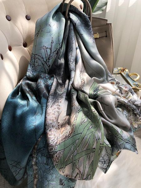 heavy satin silk scarf women hangzhou spring autumn splash ink style long large shawl dual-use 190-90 cm scarves, Blue;gray
heavy satin silk scarf women hangzhou spring autumn splash ink style long large shawl dual-use 190-90 cm scarves, Blue;gray