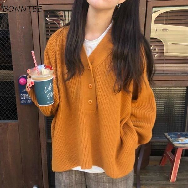 pullovers women ulzzang solid sweaters v neck retro student girls chic button all match casual ins spring knitted femme knitwear, White;black
pullovers women ulzzang solid sweaters v neck retro student girls chic button all match casual ins spring knitted femme knitwear, White;black