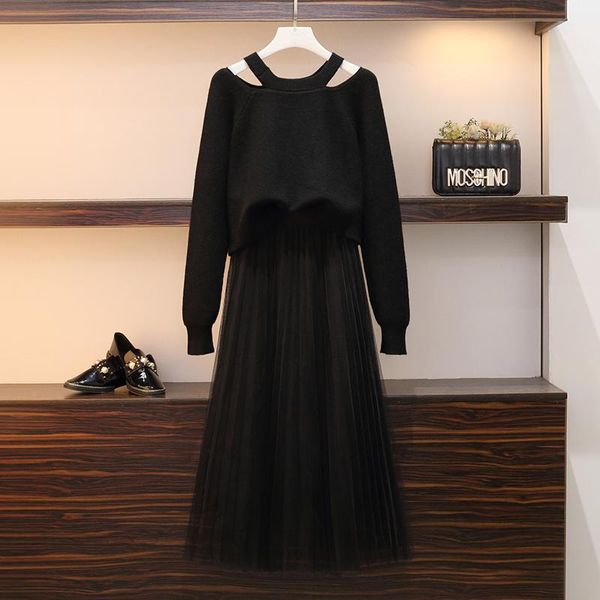 women's two piece pants women dress 2021 spring autumn korean black two-piece set dresses plus size mesh elegant sweater clothes my2188, White
women's two piece pants women dress 2021 spring autumn korean black two-piece set dresses plus size mesh elegant sweater clothes my2188, White