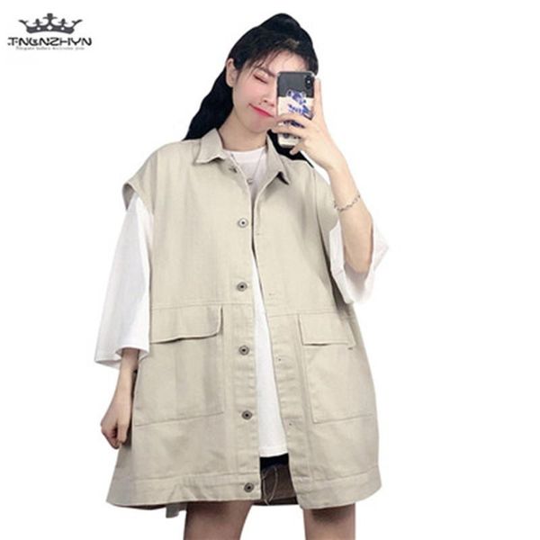 women's vests 2021 summer denim vest female casual wild loose bf wind sleeveless women clothing coats student cowboy outerwear, Black;white
women's vests 2021 summer denim vest female casual wild loose bf wind sleeveless women clothing coats student cowboy outerwear, Black;white