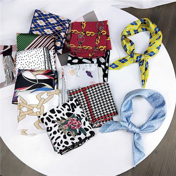scarves elegant floral silk square scarf hair tie band small women neckerchief head neck feel satin ladies headband, Blue;gray
scarves elegant floral silk square scarf hair tie band small women neckerchief head neck feel satin ladies headband, Blue;gray