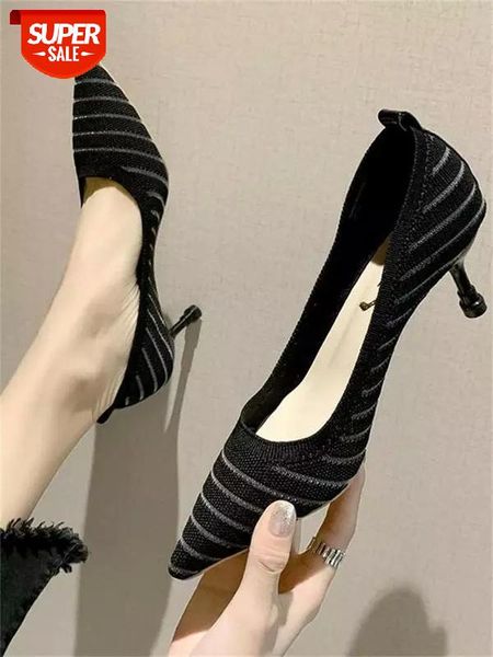 spring and autumn high heels women's thin pointed toe shoes knitting single #gt5c, Black
spring and autumn high heels women's thin pointed toe shoes knitting single #gt5c, Black
