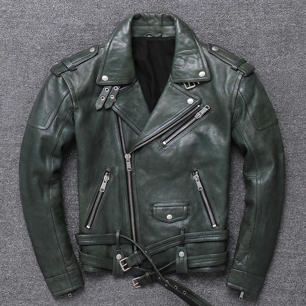 men's leather & faux slim fit wear layer sheep skin vegetable tanning process wrinkled racing clothes jacket, Black
men's leather & faux slim fit wear layer sheep skin vegetable tanning process wrinkled racing clothes jacket, Black