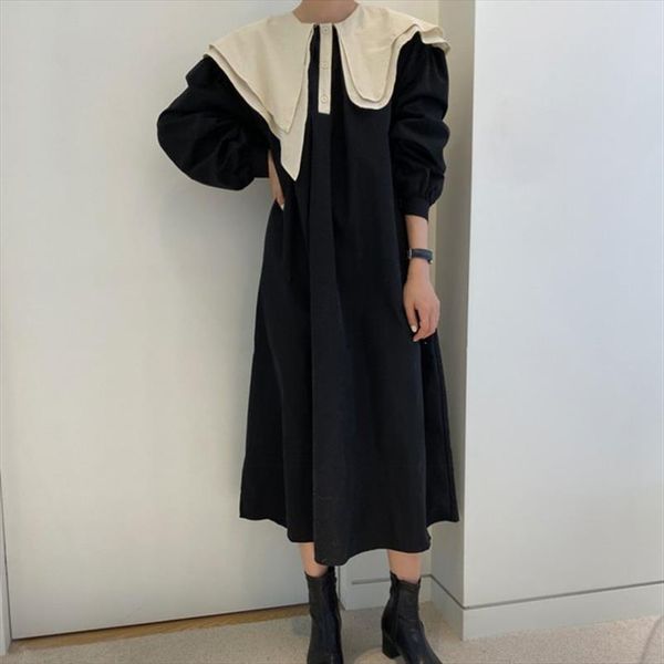 spring dress elegant streetwear women cami long sleeve lapel asymmetrical collar mid calf female maxi dresses, White
spring dress elegant streetwear women cami long sleeve lapel asymmetrical collar mid calf female maxi dresses, White