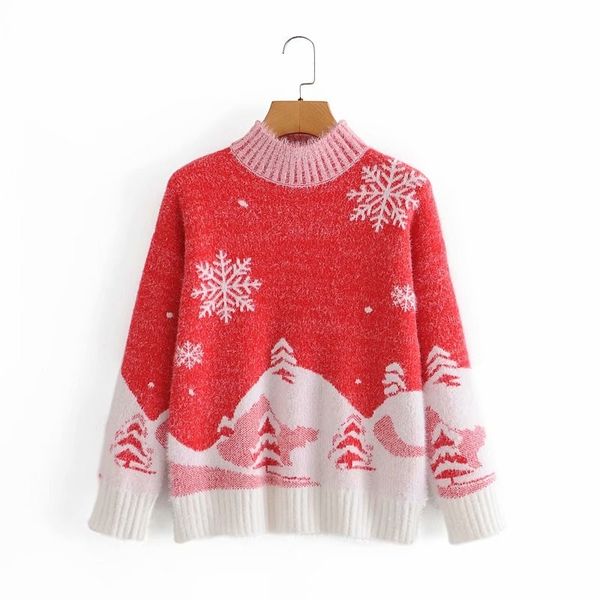 women's sweaters chic lady winter snow knitted red turtleneck pullover women autumn christmas style casual long sleeve loose, White;black
women's sweaters chic lady winter snow knitted red turtleneck pullover women autumn christmas style casual long sleeve loose, White;black