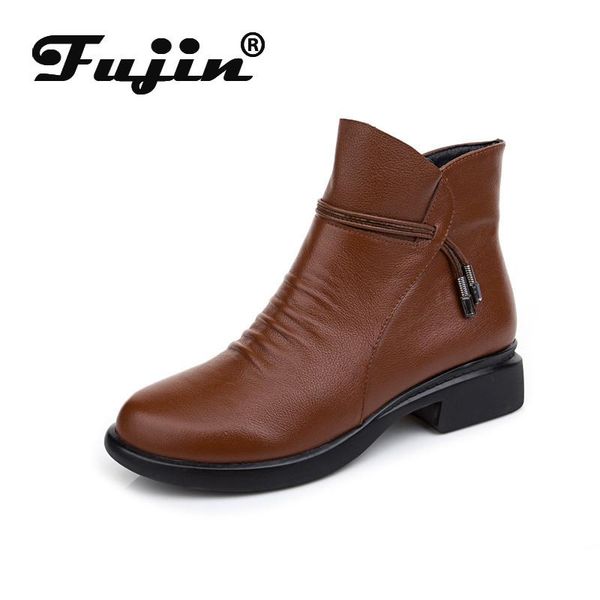 boots fujin soft leather genuine cow women zip slip on fur plush warm snow for autumn winter ankle, Black
boots fujin soft leather genuine cow women zip slip on fur plush warm snow for autumn winter ankle, Black