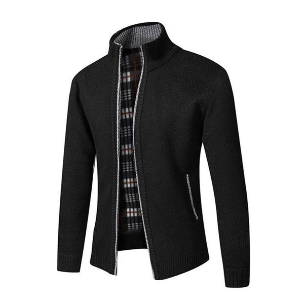 men's sweaters winter thicken knitted coat cardigan mens autumn elegant sweater zip up jacket plaid inside lapel collar, White;black
men's sweaters winter thicken knitted coat cardigan mens autumn elegant sweater zip up jacket plaid inside lapel collar, White;black
