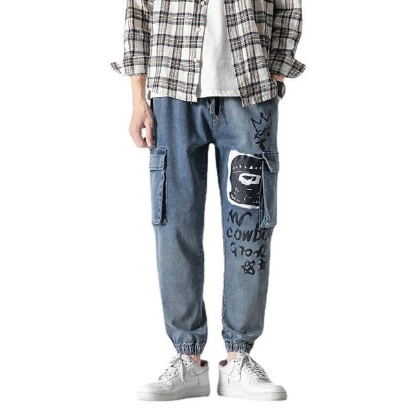 men's jeans men casual cargo pants denim trousers brand male elastic waist loose straight small leg homme clothing black, Blue
men's jeans men casual cargo pants denim trousers brand male elastic waist loose straight small leg homme clothing black, Blue