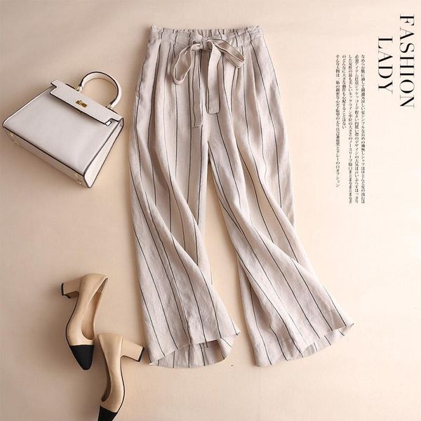 women's pants & capris arrival spring summer women high waist cotton linen striped wide leg all-matched casual loose plus size, Black;white
women's pants & capris arrival spring summer women high waist cotton linen striped wide leg all-matched casual loose plus size, Black;white