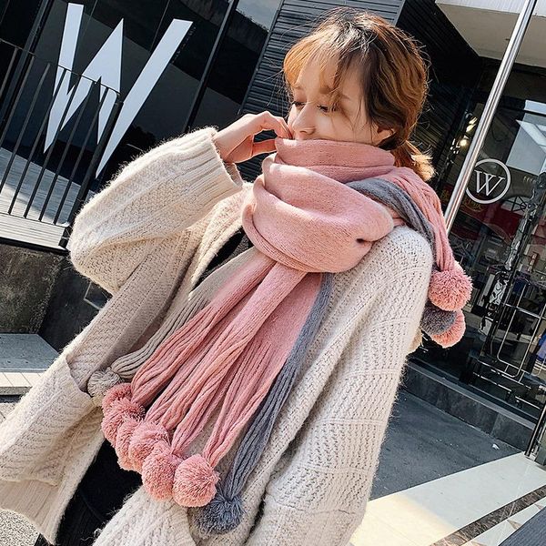 scarves women scarf autumn and winter all-match color matching wool ball muffler long student cute knitted neckerchief, Blue;gray
scarves women scarf autumn and winter all-match color matching wool ball muffler long student cute knitted neckerchief, Blue;gray