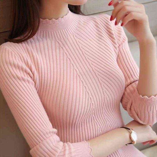 core spun yarn ladies women sweater pullover ruffled turtleneck female slim knit jumper femme high quality, White;black
core spun yarn ladies women sweater pullover ruffled turtleneck female slim knit jumper femme high quality, White;black