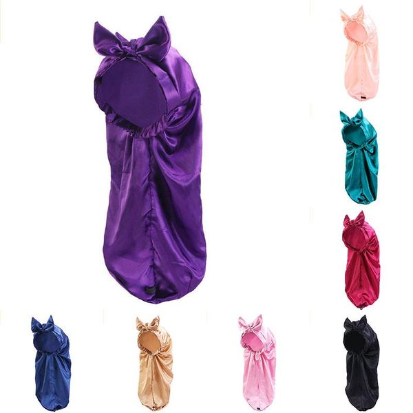 beanie/skull caps long bonnet cap satin turban hat bow knot sleep headwear solid muslim hijab cancer chemo hair scarf wrap bandana headdress, Blue;gray
beanie/skull caps long bonnet cap satin turban hat bow knot sleep headwear solid muslim hijab cancer chemo hair scarf wrap bandana headdress, Blue;gray
