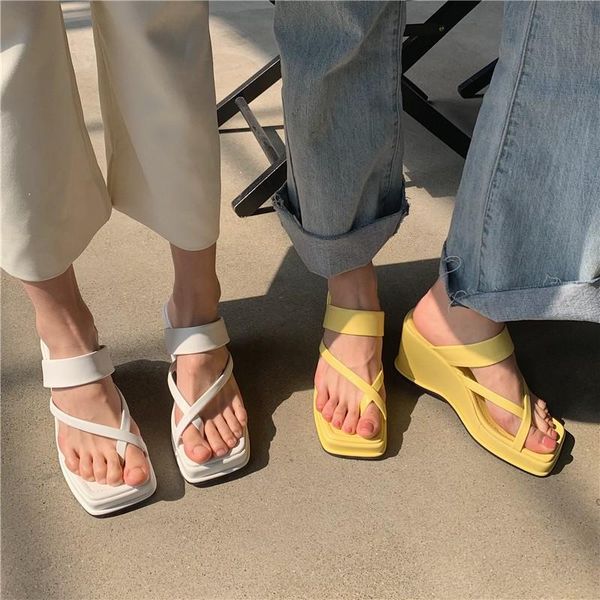 slippers women's shoes summer square head sandals wedge platform flip flop muller one word buckle high heels 2021, Black
slippers women's shoes summer square head sandals wedge platform flip flop muller one word buckle high heels 2021, Black