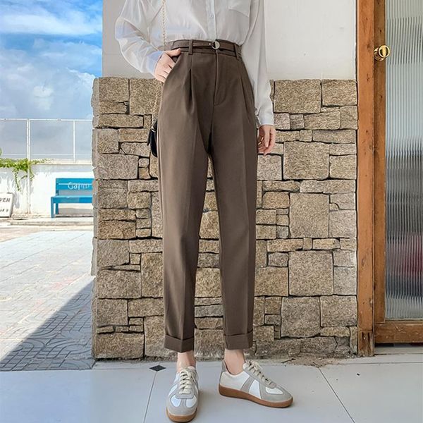 women's pants & capris autumn office lady formal with belt 2021 fashionable trouses high waist elegant ankle-length female, Black;white
women's pants & capris autumn office lady formal with belt 2021 fashionable trouses high waist elegant ankle-length female, Black;white